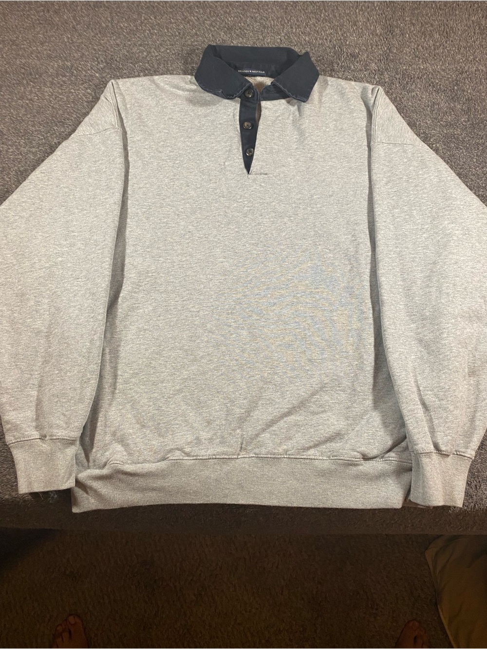 Brandy Melville Gray Sweatshirt with Black Collar - Picture 1 of 3